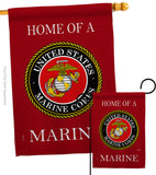 Home of Marine Corps - Military Americana Vertical Impressions Decorative Flags HG108473 Made In USA