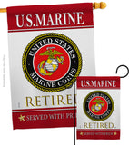 US Marine Retired - Military Americana Vertical Impressions Decorative Flags HG108479 Made In USA