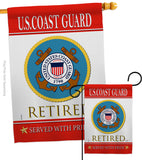 US Coast Guard Retired - Military Americana Vertical Impressions Decorative Flags HG108480 Made In USA