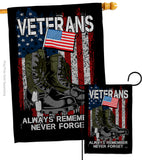 Always Remember - Military Americana Vertical Impressions Decorative Flags HG108485 Made In USA