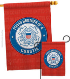 Proud Brother Coastie - Military Americana Vertical Impressions Decorative Flags HG108499 Made In USA