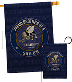 Seabees Proud Brother Sailor - Military Americana Vertical Impressions Decorative Flags HG108503 Made In USA