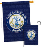 Air Force Proud Boyfriend Airman - Military Americana Vertical Impressions Decorative Flags HG108507 Made In USA