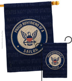 Proud Boyfriend Sailor - Military Americana Vertical Impressions Decorative Flags HG108511 Made In USA