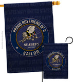 Seabees Proud Boyfriend Sailor - Military Americana Vertical Impressions Decorative Flags HG108512 Made In USA