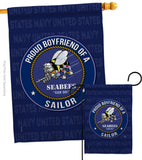 Seabees Proud Boyfriend Sailor - Military Americana Vertical Impressions Decorative Flags HG108512 Made In USA