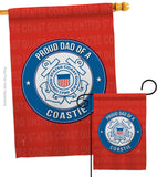 Proud Dad Coastie - Military Americana Vertical Impressions Decorative Flags HG108517 Made In USA