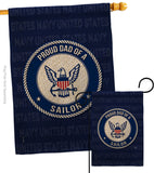 Proud Dad Sailor - Military Americana Vertical Impressions Decorative Flags HG108520 Made In USA