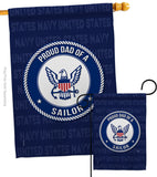 Proud Dad Sailor - Military Americana Vertical Impressions Decorative Flags HG108520 Made In USA