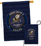 Seabees Proud Dad Sailor - Military Americana Vertical Impressions Decorative Flags HG108521 Made In USA