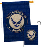 Proud Husband Airman - Military Americana Vertical Impressions Decorative Flags HG108559 Made In USA