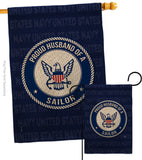 Proud Husband Sailor - Military Americana Vertical Impressions Decorative Flags HG108565 Made In USA