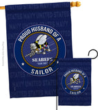Seabees Proud Husband Sailor - Military Americana Vertical Impressions Decorative Flags HG108566 Made In USA
