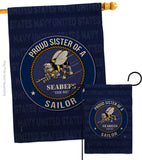 Seabees Proud Sister Sailor - Military Americana Vertical Impressions Decorative Flags HG108584 Made In USA