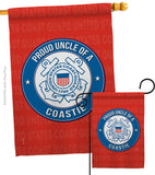 Proud Uncle Coastie - Military Americana Vertical Impressions Decorative Flags HG108598 Made In USA