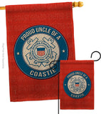 Proud Uncle Coastie - Military Americana Vertical Impressions Decorative Flags HG108598 Made In USA