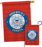 Proud Wife Coastie - Military Americana Vertical Impressions Decorative Flags HG108607 Made In USA