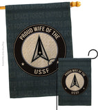 Proud Wife USSF - Military Americana Vertical Impressions Decorative Flags HG108612 Made In USA