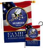 US Seabees Family Honor - Military Americana Vertical Impressions Decorative Flags HG108615 Made In USA