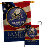 US Seabees Family Honor - Military Americana Vertical Impressions Decorative Flags HG108615 Made In USA