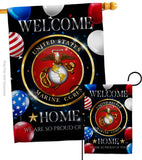 Welcome Home Marine Corp - Military Americana Vertical Impressions Decorative Flags HG108626 Made In USA