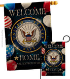 Welcome Home Navy - Military Americana Vertical Impressions Decorative Flags HG108628 Made In USA