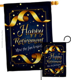 Retirement Fun Begins - Military Americana Vertical Impressions Decorative Flags HG108636 Made In USA