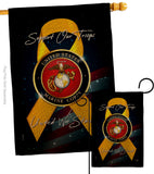 Support Marine Corps - Military Americana Vertical Impressions Decorative Flags HG108645 Made In USA