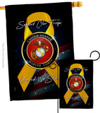 Support Marine Corps - Military Americana Vertical Impressions Decorative Flags HG108645 Made In USA