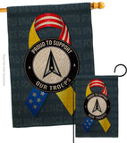 Support Space Force Troops - Military Americana Vertical Impressions Decorative Flags HG108655 Made In USA