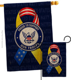 Support Navy Troops - Military Americana Vertical Impressions Decorative Flags HG108661 Made In USA