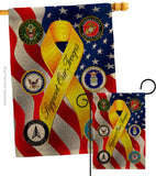 Support All Military Troops - Military Americana Vertical Impressions Decorative Flags HG108664 Made In USA