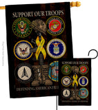 United We Support - Military Americana Vertical Impressions Decorative Flags HG108667 Made In USA