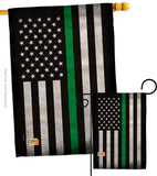 USA Thin Green Line - Military Americana Vertical Impressions Decorative Flags HG137040 Made In USA