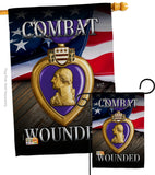 Purple Heart Combat Wounded - Military Americana Vertical Impressions Decorative Flags HG137133 Made In USA