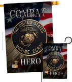 Marine Combat Hero - Military Americana Vertical Impressions Decorative Flags HG137134 Made In USA