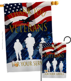 Thank You Veterans - Military Americana Vertical Impressions Decorative Flags HG137167 Made In USA