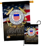 US Coast Guard Semper Paratus - Military Americana Vertical Impressions Decorative Flags HG137174 Made In USA