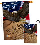 We the People - Military Americana Vertical Impressions Decorative Flags HG137175 Made In USA