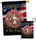 Firefighter We trust - Military Americana Vertical Impressions Decorative Flags HG137294 Made In USA