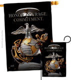 Honor Courage Commitment - Military Americana Vertical Impressions Decorative Flags HG137316 Made In USA