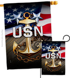 USN - Military Americana Vertical Impressions Decorative Flags HG137341 Made In USA