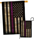 Thin Purple Line - Military Americana Vertical Impressions Decorative Flags HG137430 Made In USA