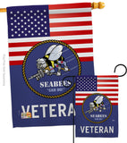 US Seabees Veteran - Military Americana Vertical Impressions Decorative Flags HG140613 Made In USA