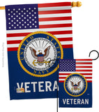 US Navy Veteran - Military Americana Vertical Impressions Decorative Flags HG140614 Made In USA