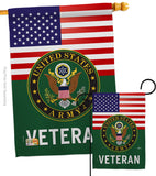 US Army Veteran - Military Americana Vertical Impressions Decorative Flags HG140615 Made In USA