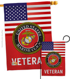 US Marine Corps Veteran - Military Americana Vertical Impressions Decorative Flags HG140617 Made In USA