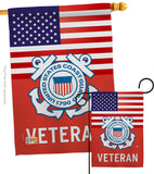 US Coast Guard Veteran - Military Americana Vertical Impressions Decorative Flags HG140618 Made In USA