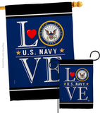 US Navy Love - Military Americana Vertical Impressions Decorative Flags HG140633 Made In USA