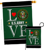 US Army Love - Military Americana Vertical Impressions Decorative Flags HG140635 Made In USA